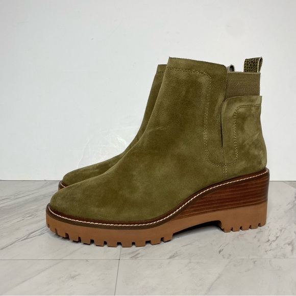 Vince Camuto Dendra Green Suede Heeled Bootie 9 1/2 M - Picture 14 of 14